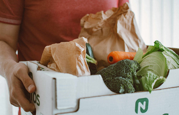 Food Delivery to Local Restaurant Transport Worker Delivering Food Box to Local Restaurant – Efficient Delivery Services